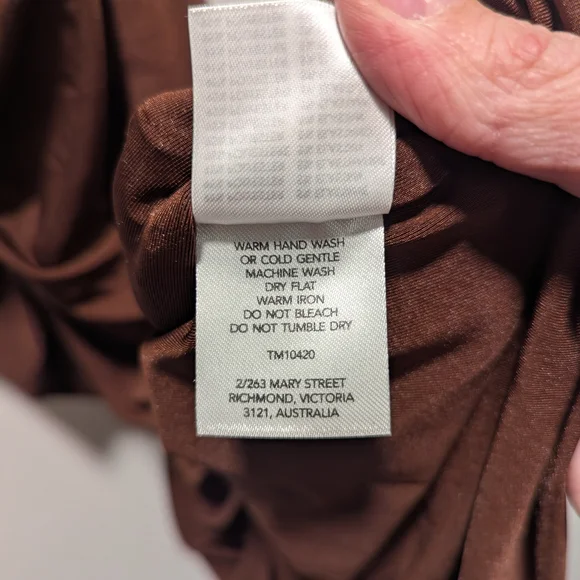 NWT Tiger Mist Chocolate Brown One-Shoulder Pia Dress Small/US 4 Chic - Picture 10 of 11